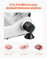 VEVOR Meat Slicer 180W 250 mm Electric Deli Food Slicer for Meat Bread Cheese - Side View