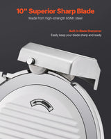 VEVOR Meat Slicer 180W 250 mm Electric Deli Food Slicer for Meat Bread Cheese - Top-Down View