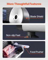 VEVOR Meat Slicer 180W 190 mm Electric Deli Food Slicer for Meat Bread Cheese