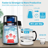 VEVOR 4L Water Distiller 1.5L/H Distilled Water Maker Timing Dual-Temp Silver