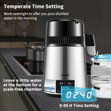 VEVOR 4L Water Distiller 1.5L/H Distilled Water Maker Timing Dual-Temp Silver - Top-Down View