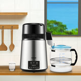 VEVOR 4L Water Distiller 1.5L/H Distilled Water Maker Timing Dual-Temp Silver - Low Angle