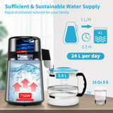 VEVOR 4L Water Distiller Distilled Water Maker 1 L/H w/ Timing Dual-Temp Silver - Front View