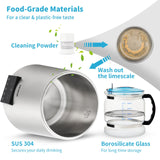 VEVOR 4L Water Distiller Distilled Water Maker 1 L/H w/ Timing Dual-Temp Silver - 45-Degree Angle