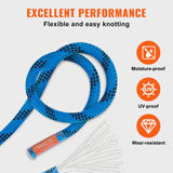 VEVOR 12.7mm Static Climbing Rope 38M(125ft) Outdoor Rock Climbing Rope Blue - 45-Degree Angle