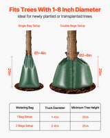 VEVOR Tree Watering Bag 3 Packs 20 Gallons Slow Release Tree Water Bag Durable - Top-Down View