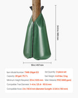 VEVOR Tree Watering Bag 3 Packs 20 Gallons Slow Release Tree Water Bag Durable - Close-Up Angle