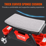 VEVOR Mechanic Stool Creeper Seat 300lb Rolling Shop Stool with Tool Trays - Side View