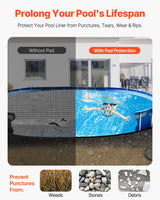 Oval Pool Liner Pad, 15 x 30 ft Pool Liner Pad for Above Ground Swimming Pools, Extra-Thick Pool Mat, Prevents Punctures, Recycled Geotextile Material Underlayment Pad, Extend Liner Life