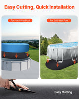 VEVOR Oval Pool Liner Pad, 15 x 30 ft Pool Liner Pad for Above Ground Swimming Pools, Extra-Thick Pool Mat, Prevents Punctures, Recycled Geotextile Material Underlayment Pad, Extend Liner Life - Top-Down View