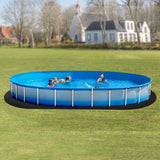 Oval Pool Liner Pad, 15 x 30 ft Pool Liner Pad for Above Ground Swimming Pools, Extra-Thick Pool Mat, Prevents Punctures, Recycled Geotextile Material Underlayment Pad, Extend Liner Life