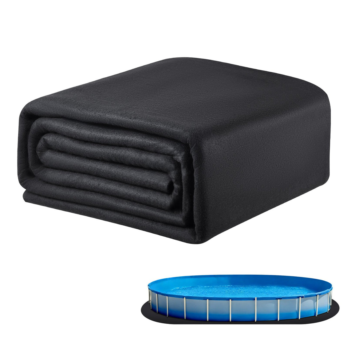Oval Pool Liner Pad, 12 x 24 ft Pool Liner Pad for Above Ground Swimming Pools, Extra-Thick Pool Mat, Prevents Punctures, Recycled Geotextile Material Underlayment Pad, Extend Liner Life