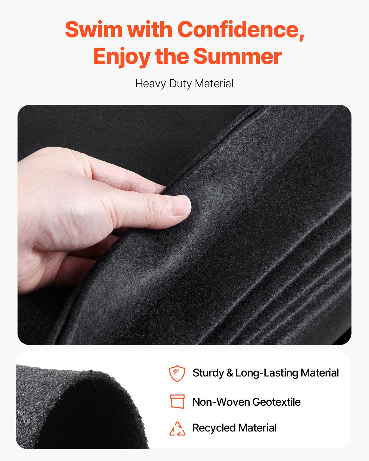 Oval Pool Liner Pad, 12 x 24 ft Pool Liner Pad for Above Ground Swimming Pools, Extra-Thick Pool Mat, Prevents Punctures, Recycled Geotextile Material Underlayment Pad, Extend Liner Life