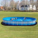 Oval Pool Liner Pad, 12 x 24 ft Pool Liner Pad for Above Ground Swimming Pools, Extra-Thick Pool Mat, Prevents Punctures, Recycled Geotextile Material Underlayment Pad, Extend Liner Life - Low Angle