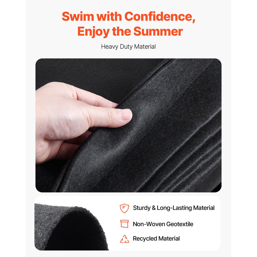 Rectangle Pool Liner Pad, 16 x 32 ft Pool Liner Pad for Above Ground Swimming Pools, Extra-Thick Pool Mat, Prevents Punctures, Recycled Geotextile Material Underlayment Pad, Extend Liner Life