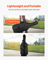 4/4 Full Size Cello Case, Nylon Waterproof, Lightweight Portable Travel Carrying Bag, with Reinforced Handle, Dual Shoulder Straps, Anti-Scratch, Professional Cello-Shape, for Cello, Black
