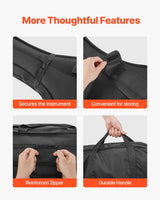 4/4 Full Size Cello Case, Nylon Waterproof, Lightweight Portable Travel Carrying Bag, with Reinforced Handle, Dual Shoulder Straps, Anti-Scratch, Professional Cello-Shape, for Cello, Black