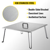 VEVOR Fire Pit Heat Deflector Fire Pit Pan Cover Stainless Steel Foldable Legs
