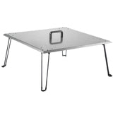 VEVOR Fire Pit Heat Deflector Fire Pit Pan Cover Stainless Steel Foldable Legs