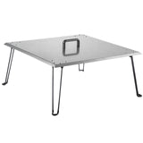 VEVOR Fire Pit Heat Deflector Fire Pit Pan Cover Stainless Steel Foldable Legs - Extra Image
