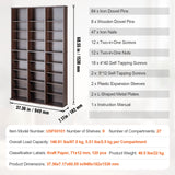 VEVOR Media Storage Cabinet, 9-layer DVD Shelf Holds up to 756 CDs, Adjustable CD Shelves 27 Compartments, Protects & Organizes Music, Movie, Video Games or Memorabilia Collections, Espresso - Close-Up Angle