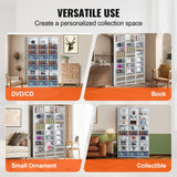 VEVOR Media Storage Cabinet, 9-layer DVD Shelf Holds up to 756 CDs, Adjustable CD Shelves 27 Compartments, Protects & Organizes Music, Movie, Video Games or Memorabilia Collections,White - Rear View