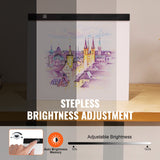 VEVOR Light Board, B4 LED Light Pad Ultra-Thin Portable Light Box, USB Powered Light Table for Art Tracing, Light Box for Diamond Painting, Animation, Sketching, Drawing, Stenciling, Artists (Black) - Top-Down View