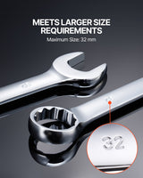 VEVOR Combination Wrench Set 25-Piece Metric 6 mm to 32 mm with Roll-up Pouch