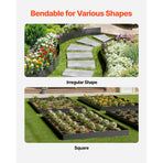 Steel Landscape Edging, 3 Packs 1016 x 203 mm Rust-Resistant Metal Landscape Edging, Bendable Garden Edging Border, Heavy Duty Lawn Edging, Easy-to-Install, Flower Bed Yard Pathway Divider Black