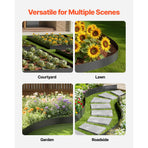 Steel Landscape Edging, 3 Packs 1016 x 203 mm Rust-Resistant Metal Landscape Edging, Bendable Garden Edging Border, Heavy Duty Lawn Edging, Easy-to-Install, Flower Bed Yard Pathway Divider Black