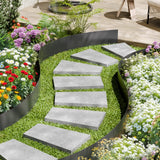 VEVOR Steel Landscape Edging, 4 Packs 40 x 6 in Rust-Resistant Metal Landscape Edging, Bendable Garden Edging Border, Heavy Duty Lawn Edging, Easy-to-Install, Flower Bed Yard Pathway Divider Black - Low Angle