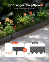 VEVOR Steel Landscape Edging 5 Packs 39 x 3in Rust-Resistant Pathway Divider - Front View