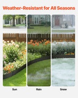 VEVOR Steel Landscape Edging 5 Packs 39 x 3in Rust-Resistant Pathway Divider - Side View