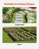 VEVOR Steel Landscape Edging 5 Packs 39 x 3in Rust-Resistant Pathway Divider - Top-Down View