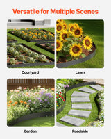 VEVOR Steel Landscape Edging 5 Packs 39 x 3in Rust-Resistant Pathway Divider - Rear View