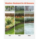 Steel Landscape Edging, 5 Packs 990 x 181 mm Rust-Resistant Metal Landscape Edging, Bendable Garden Edging Border, Heavy Duty Lawn Edging, Easy-to-Install, Flower Bed Yard Pathway Divider Brown