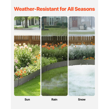 Steel Landscape Edging, 5 Packs 990 x 181 mm Rust-Resistant Metal Landscape Edging, Bendable Garden Edging, image 3