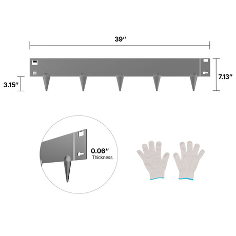 Steel Landscape Edging, 5 Packs 990 x 181 mm Rust-Resistant Metal Landscape Edging, Bendable Garden Edging, image 8