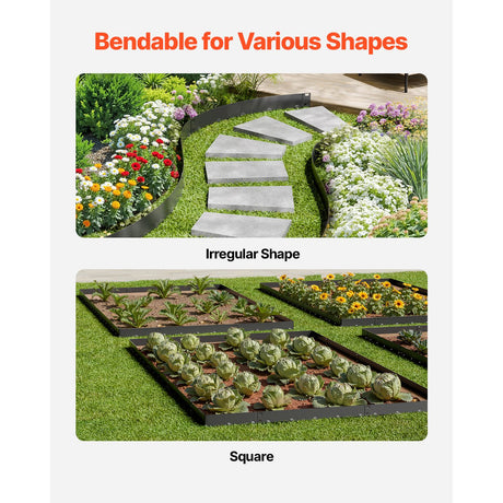 Steel Landscape Edging, 5 Packs 990 x 207 mm Rust-Resistant Metal Landscape Edging, Bendable Garden Edging, image 4