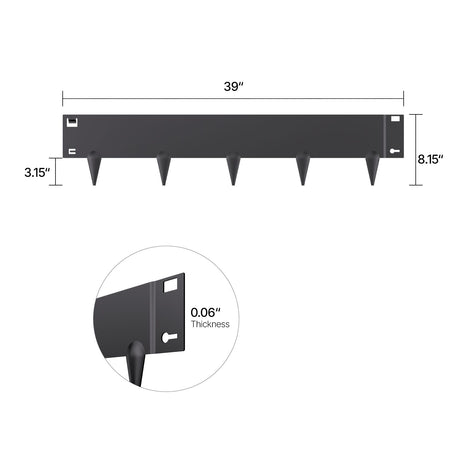 Steel Landscape Edging, 5 Packs 990 x 207 mm Rust-Resistant Metal Landscape Edging, Bendable Garden Edging, image 8