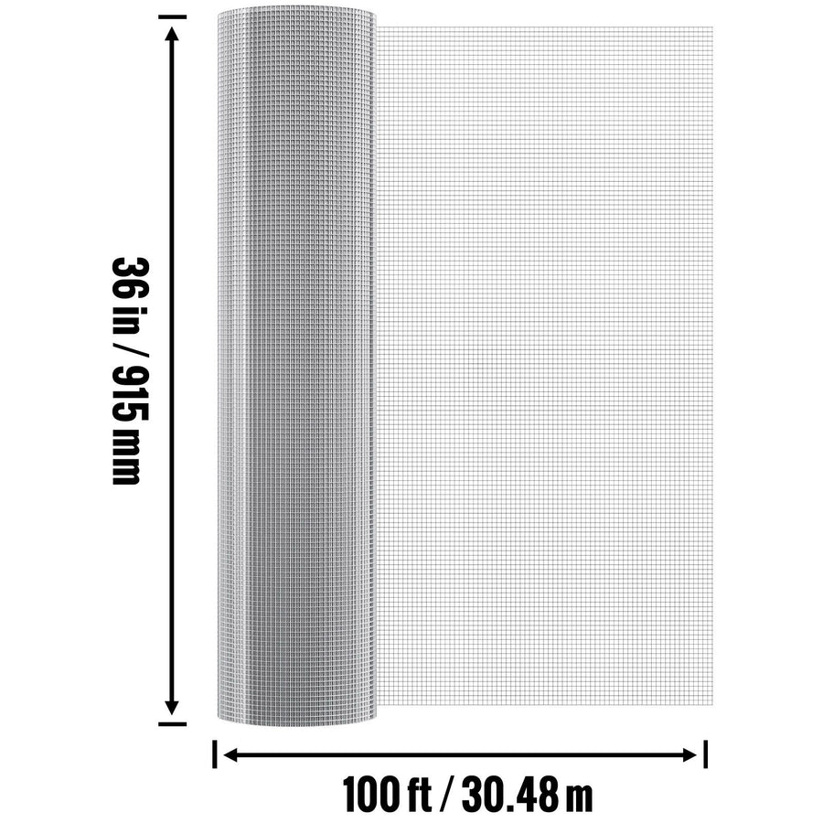 Hardware Cloth, 1/4 inch 36in x 100 ft 23 Gauge, Hot Dipped Galvanized Wire Mesh Roll, Chicken Wire Fencing, Wire Mesh for Rabbit Cages, Garden, Small Rodents
