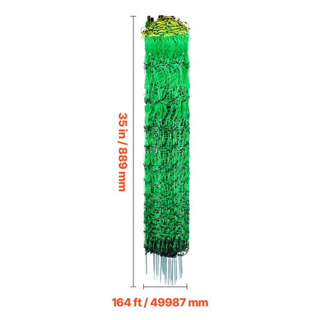 Electric Fence Netting, 0.88 x 49.98 m, PE Net Fencing with Posts & Double-Spiked Stakes, Utility Portable, image 8