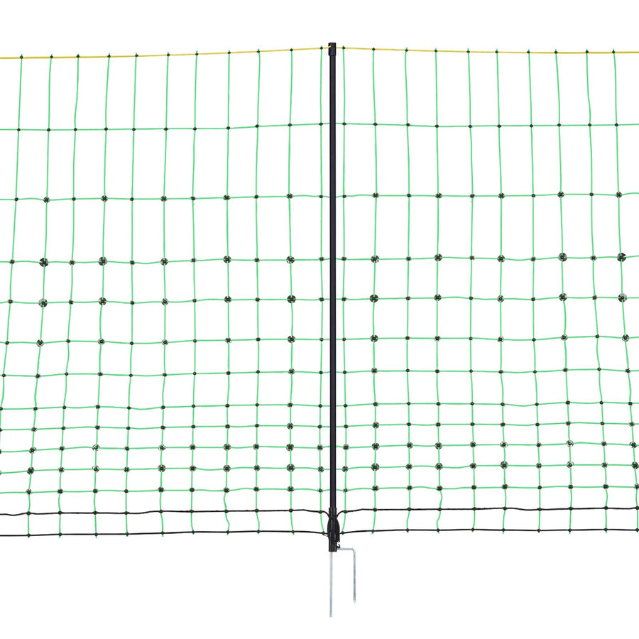 Electric Fence Netting, 0.88 x 49.98 m, PE Net Fencing with Posts & Double-Spiked Stakes, Utility Portable Mesh for Goats, Sheep, Lambs, Deer, Hogs, Dogs, Used in Backyards, Farms, and Ranches