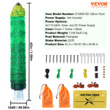 VEVOR Electric Fence Netting, 1.06 x 49.98 m, PE Net Fencing with Posts & Double-Spiked Stakes, Utility Portable Mesh for Goats, Sheep, Lambs, Deer, Hogs, Dogs, Used in Backyards, Farms, and Ranches - Close-Up Angle