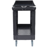 VEVOR Utility Service Cart, 2 Shelf 550LBS Heavy Duty Plastic Rolling Utility Cart with 360? Swivel Wheels, Medium Lipped Shelf, Ergonomic Storage