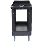 VEVOR Utility Service Cart 2 Shelf 550LBS Heavy Duty Plastic Rolling Utility Cart with 360° Swivel Wheels Medium Lipped Shelf Ergonomic Storage Handle for Warehouse/Garage/Cleaning/Office - Extra Image