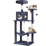 VEVOR Cat Tree 143 cm Cat Tower with Cat Condo Sisal Scratching Post Dark Grey - Extra Image
