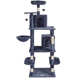VEVOR Cat Tree 174 cm Cat Tower with Cat Condos Sisal Scratching Post Dark Grey - Extra Image
