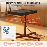 VEVOR Flash Dryer, 18 x 25 inch Flash Dryer for Screen Printing, High Power Silk Screen Printing Dryer with Height Adjustable Stand, 360° Rotation, X-Shaped Base, Steel T-Shirt Curing Machine - Side View