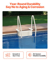 VEVOR 4-Step White Robust Pool Ladder of 2 Handrails for 1219.2-1371.6 mm Pools - 45-Degree Angle